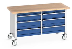 Bott Mobile Bench1500Wx750Dx840mmH - 6 Drawers & MPX Top 1500mm Wide Storage Benches 24/41002106.11 Bott Mobile Bench1500Wx750Dx840mmH 6 Drawers MPX Top.jpg